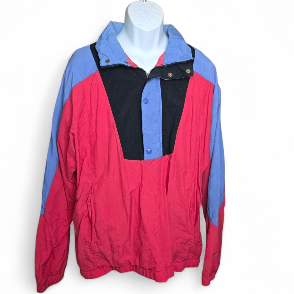 Eddie Bauer Mens Vintage Outdoors Windbreaker Jacket‎ Size Large Hiking Trails